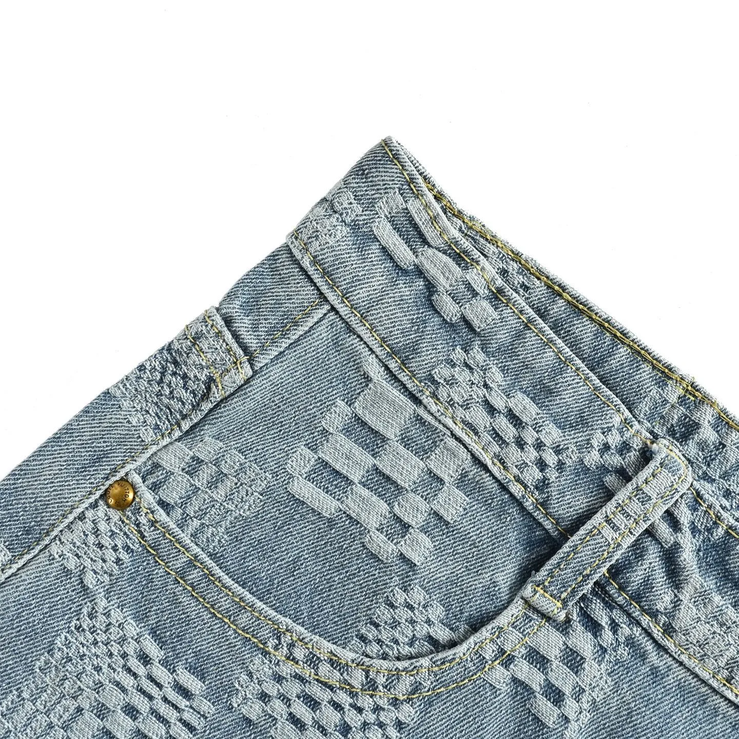 Louis Vuitton/Louis Vuitton checkerboard suit denim shorts